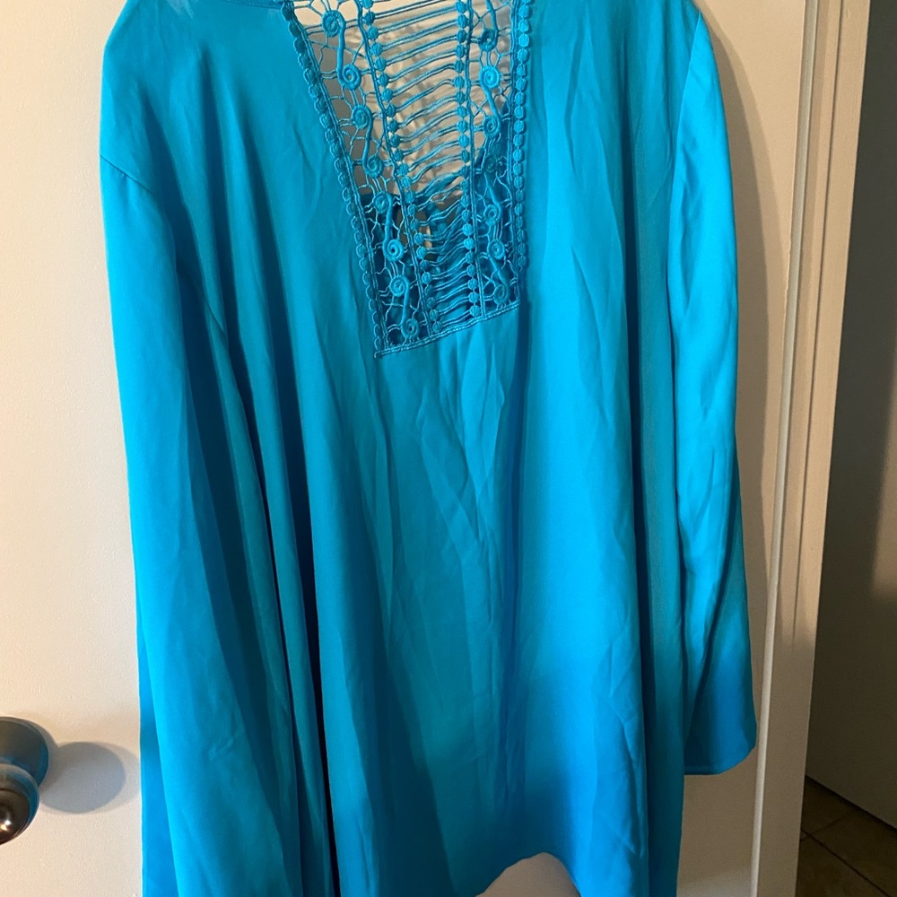 Aqua blue blouse